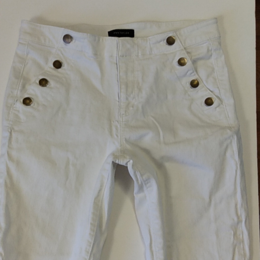 Hi- rise Sailor style cropped skinny jeans